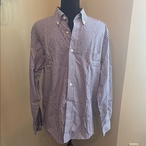 Jos. A. Bank Men's Purple Gingham Button Down Shirt